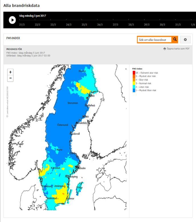 samhällsskydd och beredskap 7 (9) 2 1 När man tryckt på kugghjulet, visas menyn nedan. Här väljs vilken variabel kartan ska visa.