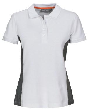 SELMA LADY POLO SHIRT Mac One 2525014 2-färgad piquétröja med kort ärm - dam. Knappslå med 4 knappar fram.