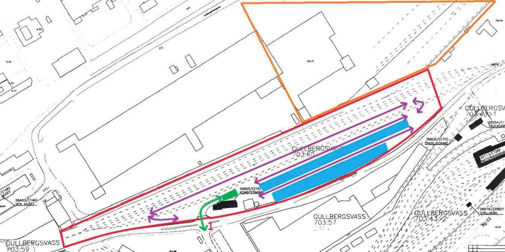 Intermodala godsterminaler 6.2 Jernhusens kombiterminal, Kruthusgatan i Göteborg Kombiterminalen är placerad nordöst om Göteborg C, i stadens centrala delar.