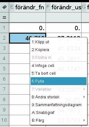 I nästa steg beräknar vi med exakt samma förfarande den relativa förändringen.
