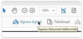 Du kan nu signera elektroniskt Ett fönster visas och