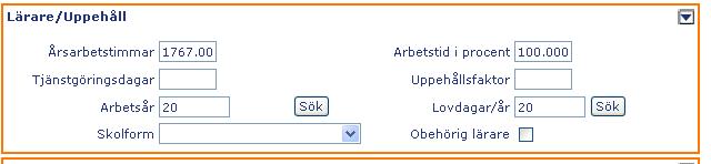 5(14) Planerad arbetstid Sök fram aktuellt schema Välj schema. Arbetstidsvillkor och Semester- och kalenderdagsfaktor sätts maskinellt utifrån schemats uppgifter.