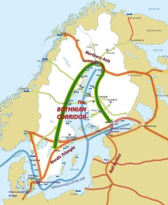 3.2.2 Gränsöverskridande europeisk samverkan Den Nordiska Triangeln är EU:s särskilt utpekade transportstråk i Norden.