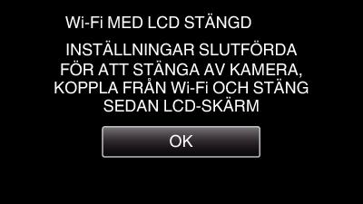 Att använda Wi-Fi 5 Tryck på PÅ Initialisera Wi-Fi-inställningar Återställer Wi-Fi-inställningar till standardvärden 1 Tryck på MENU (Drift i denna kamera) 6 Tryck på OK 0 Toppmenyn visas 2 Tryck på