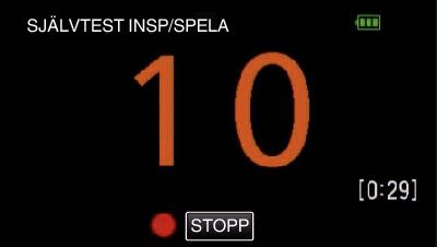 inställningen 1 Öppna LCD-skärmen INSPELNINGSTID 10 till 40 sekunder (kan ställas in i 5- sekundersintervall) 0 Kontrollera om inspelningsläget är A 0 Om läget är B stillbild ska man trycka på B på