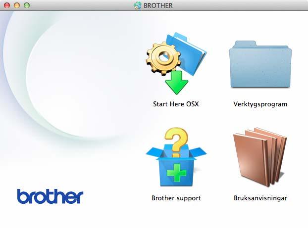 Allmän information (Macintosh) 1 a Sätt på Macintosh-datorn. Sätt i cdskivan från Brother i cd-läsaren.
