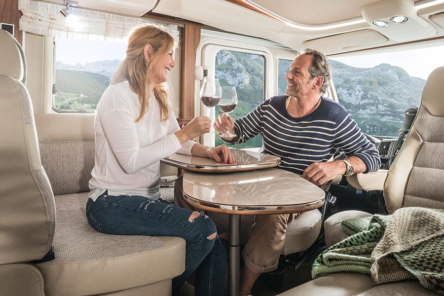Den trivsamma sittgruppen i Hymermobil B-klass