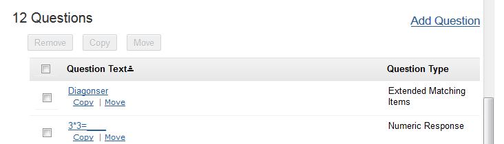 Skapa frågebank 1. Öppna frågebanker via knappen Question Pools 2. Klicka på länken Add New Pool. 3. Fyll i namn och information om frågebanken och klicka på Save 4.