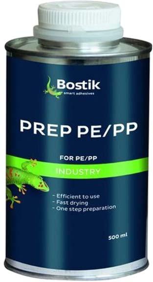 Förbehandling Rengöringsvätska och primer Bostik Prep PP/PE / Bostik Prep G Bostik Prep PP/PE Till förbehandlig av polypropylen och polyethylen för limning med Bosik SMP produkter Aktiverer ytor av