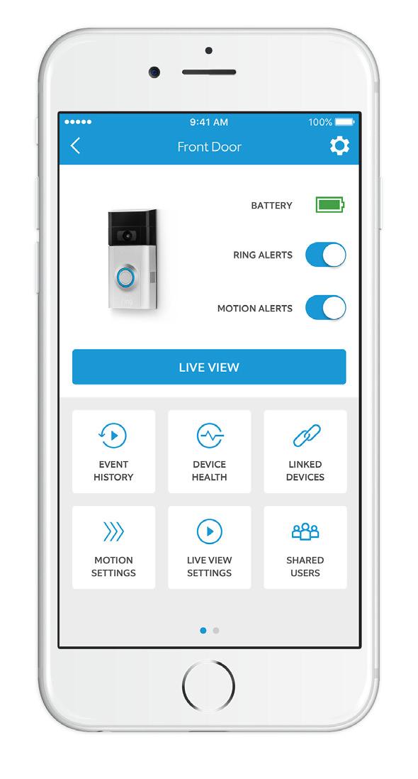 När du har ställt in din Ring Doorbell i appen väljer du den Detta tar dig till enhetens instrumentpanel, där du kan ändra inställningar och komma åt olika funktioner.