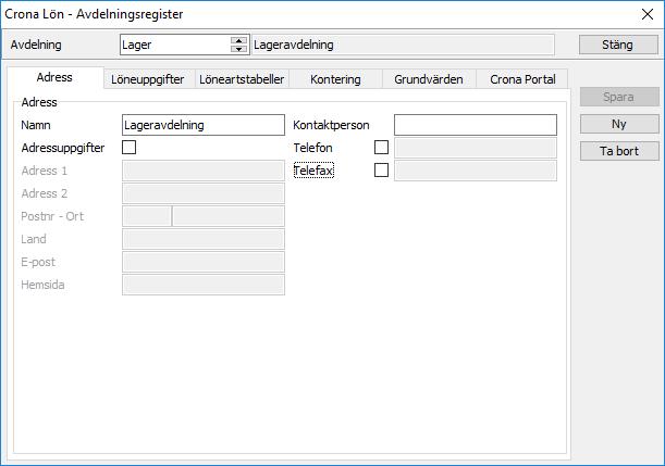 Uppstart Çrona Portal du sedan skapar användarkonto för denna avdelning. 5 Tryck [Spara]. 6 Upprepa punkt 4-6 tills du har lagt upp alla dina avdelningar.