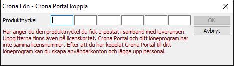 Uppstart Çrona Portal 4 Ange den