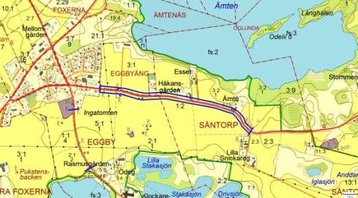 Åtgärd Ingen åtgärd. 10. Eggby - Ämtö 0,8 km Allmänt Denna sträcka går genom ett åkerlandskap. I närheten av vägen finns några hus med tillhörande gräsmattor. Dessa går ofta fram till vägområdet.