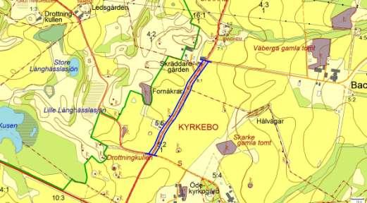 18. Skarke Eggbyavfarten 0,6 km Allmänt Denna vägsträcka kantas på östsidan av åkermarker och på västsidan av betesmarker. Betesmarkerna ingår i Drottningkullens naturreservat.