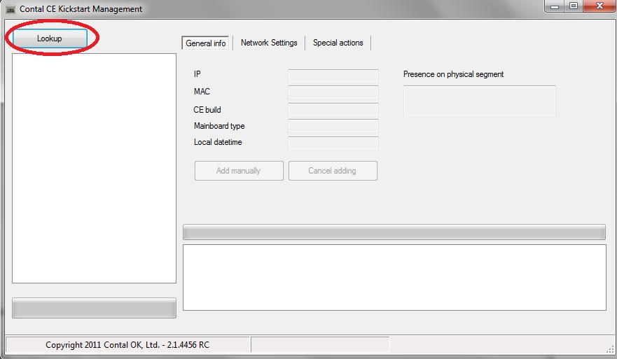 6 Konfigurera IP adress för centralenheter CCU via Kickstart Management Om IP inställningar behöver ändras på CCU och dessa inte kan nås via Contal Nova Klient, kan