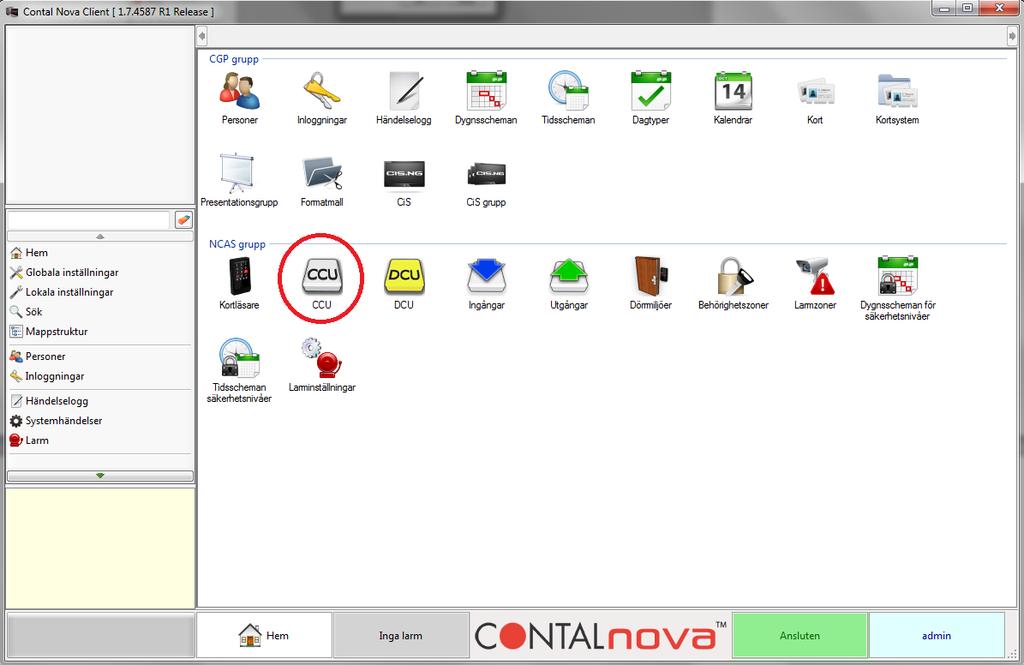 8.2 Anslut CCU Lägg till centralenhet CCU.