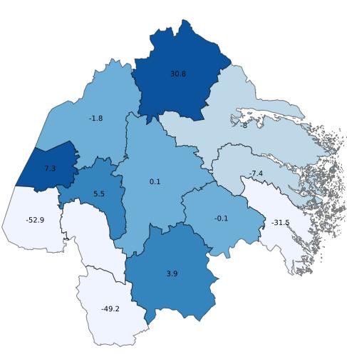 Gästnätter i Östergötlands län, jan-aug 2017 1 308 418 gästnätter (-6,2 %, -86 427 st) (Utveckling % föregående