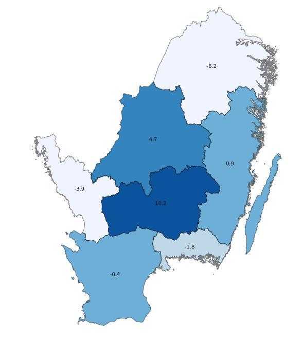 Gästnätter BI SYD, jan-aug 2017 Förklaring av innehållet I detta hörn står vilket område och vilken period bilden gäller samt totalsiffror för perioden.