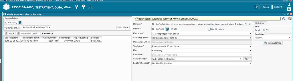 LANDSTINGET KRONOBERG 2016-03-15 8 (17) För patienter som inte har uppgift om län i patientuppgifterna måste man gå in i patientkortet och lägga till Medlemskap. Detta görs i fliken Medlemskap.