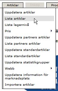 Senast uppdaterat:12-01-30 Exder Netto Grossistflödet Sida 7 av 30 För att skriva ut en lista går ni till menyn Artiklar Lista artiklar.