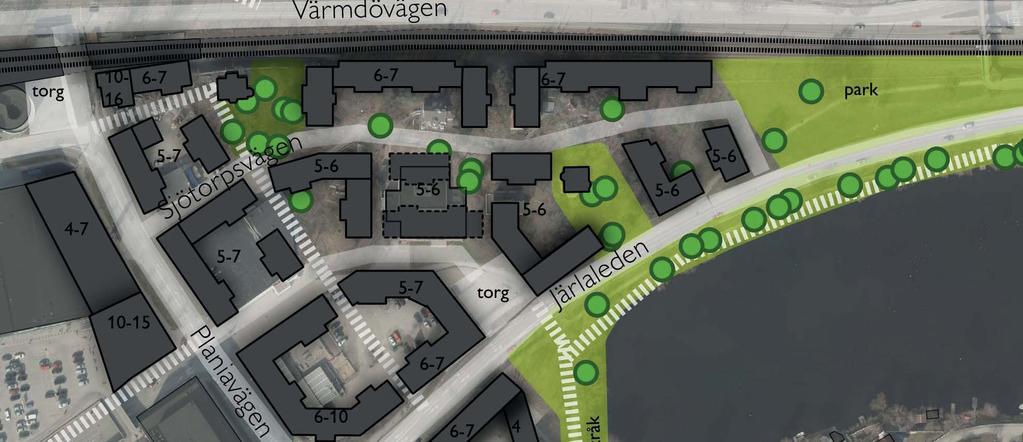 148 PROGRAMFÖRSLAGET PLANIA MELLAN - MELLAN VÄRMDÖVÄGEN OCH JÄRLALEDEN SAMT MÖTET MED KYRKVIKEN Området avgränsas av trafikbarriärer, där Värmdövägen och Saltsjöbanan i norr är dominerande.