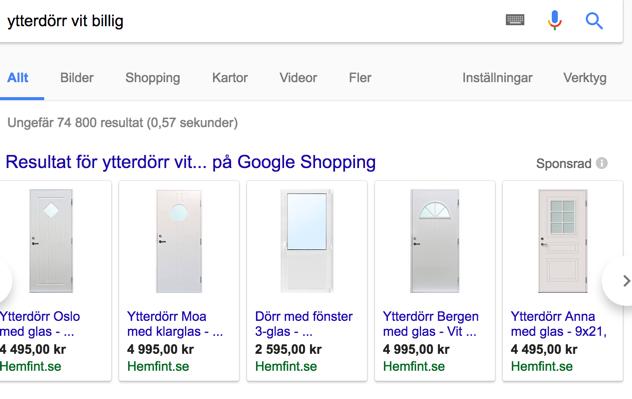 Google Shopping gör det möjligt för konsumenten att snabbt