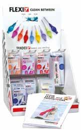 PAPYRUS FLEXI Clean Between FLEXI Mini-Display Komplett starterkit för interdentalrengöring i display med Flexi interdentalborstar med specialdesignat non-slip grip handtag och plastad metalltråd.