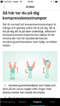 Vara medveten om läkemedelsbehandlingen Appen kan ge patienten en daglig påminnelse om när det är dags att ta Fragmin och när det är dags att förnya