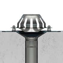 Installation BLÜCHER Drain Roof takavvattningssystem Tack vare den kompakta storleken på takbrunnen behövs endast ett litet hål göras i