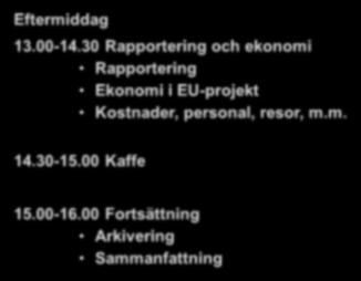 Vilka regler, processer och dokument är centrala? Hur skapar vi bästa förutsättningar för ett lyckat EU-projekt?