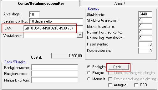 Skapa betalningsfil med utländska fakturor När du ska skicka utländska fakturor via betalningsfil är det viktigt att du lägger upp dina utländska leverantörer med rätt inställningar för att rätt