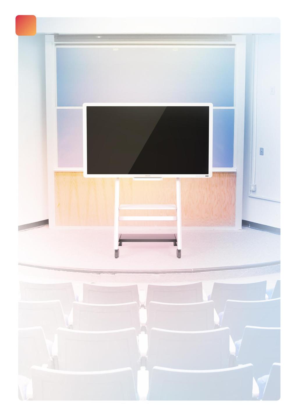 Den interaktiva presentationslösningen för företag och utbildningssektor 1 Enastående skärpa med en bakgrundsbelyst LCD-display på 65 tum och 1 080 pixlar med full HD-kvalitet och reflektionsskydd.