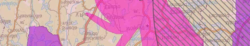 Blekinge län De rosa områdena i kartan markerar influensområde