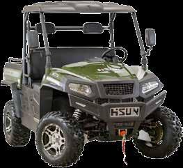 Arbetsprogrammet utgörs av motorstarka utv-fordon som utan problem bör kunna klara att bära tung utrustning även under tuffa arbetsförhållanden. Hisun är ett amerikanskt märke, med säte i Texas.