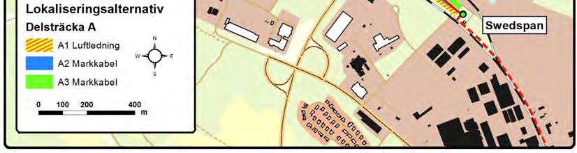 Alternativ A1 Alternativ A1 är det stråk som identifierats som möjligt luftledningsalternativ på sträckan mellan Hultsfred och Swedspan.