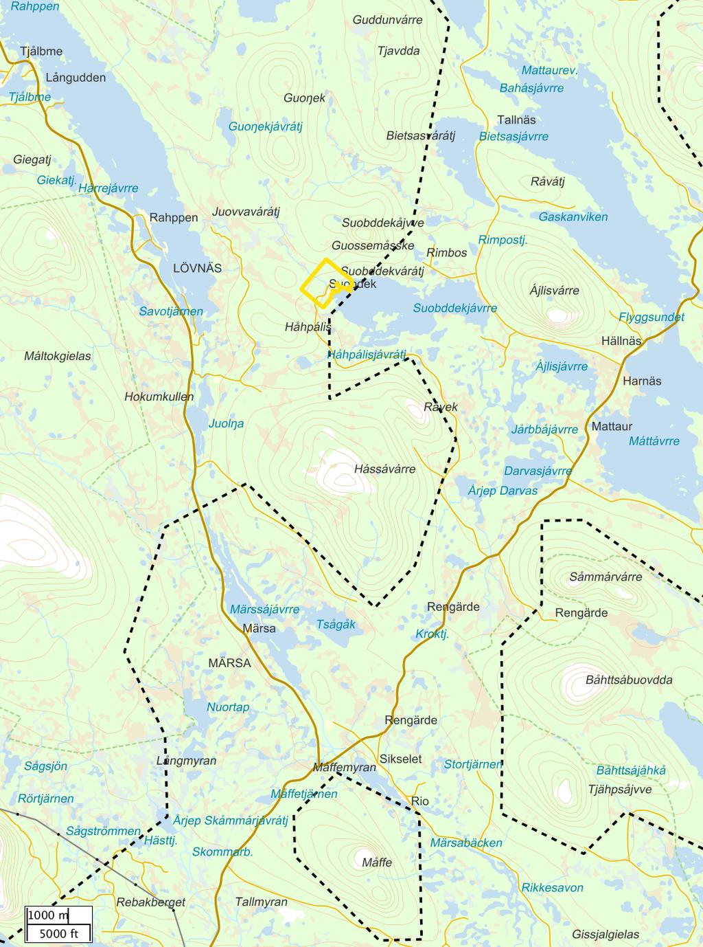 Kartutskrift 2017-07-25 10:35 Suobdek 1:1 Norrskog Skala: ~1:93970 Kartbild;