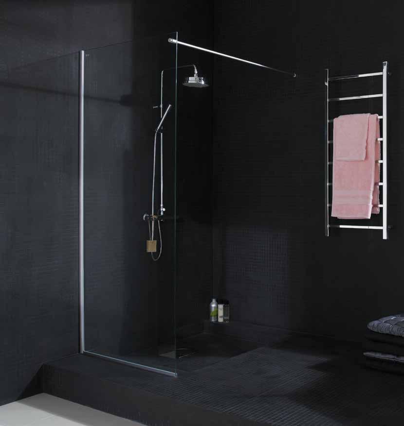 westerbergs clear 800/900 Clear 800/900 är en dusch i skandinavisk design där det bara är att gå in och ut. Inga dörrar behövs, en smäcker glasvägg skärmar av den yta du behöver.