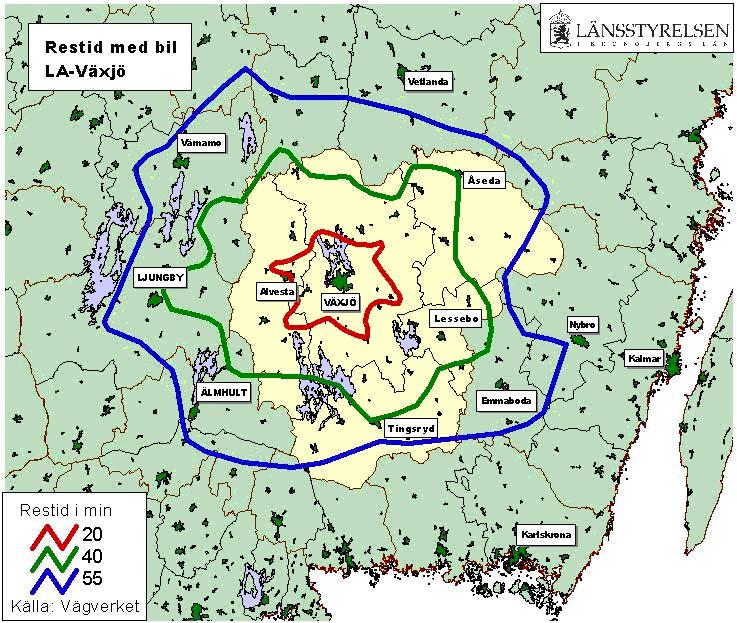 KAP 6. ALLMÄNNA INTRESSEN Övriga länsvägar och allmänna vägar Arbetspendlingen till och från Uppvidinge sker både på riksvägar, länsvägar och via det finmaskiga vägnätet.