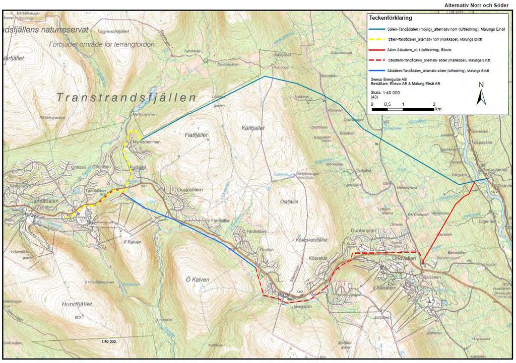 U063859 2 Inledning 2.1 Uppdrag Skogsstyrelsen har på uppdrag av Ellevio utfört en naturvärdesinventering för en tänkt streckning av en elledning i Sälen, Malung- Sälens kommun.