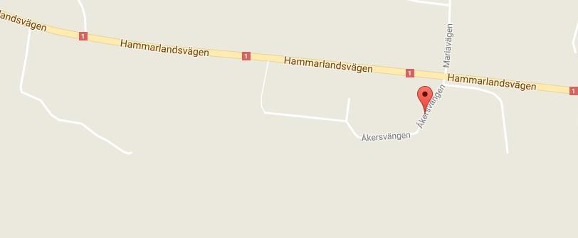 I rondellen ta andra avfarten in på Hammarlandsvägen / väg 1.