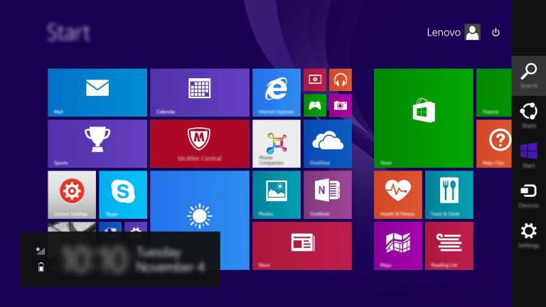 Kapitel 2. Att börja använda Windows Snabbknapparna (i operativsystemet Windows 8.1) - - - - - - - - - - - - - - - - - Snabbknappar är navigationsknappar som låter dig styra din Windows 8.