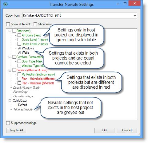 Transfer Settings (2016.