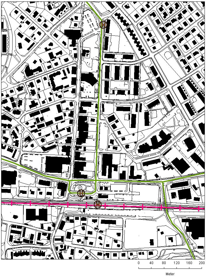 1.6 KOLLEKTIVTRAFIK Busslinjerna följer de större gatorna Centrumgatan och Parkgatan för att ta sig till och från stationen. Inom planområdet finns det två busshållplatser.
