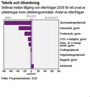 Stor brist på utbildade år 2035