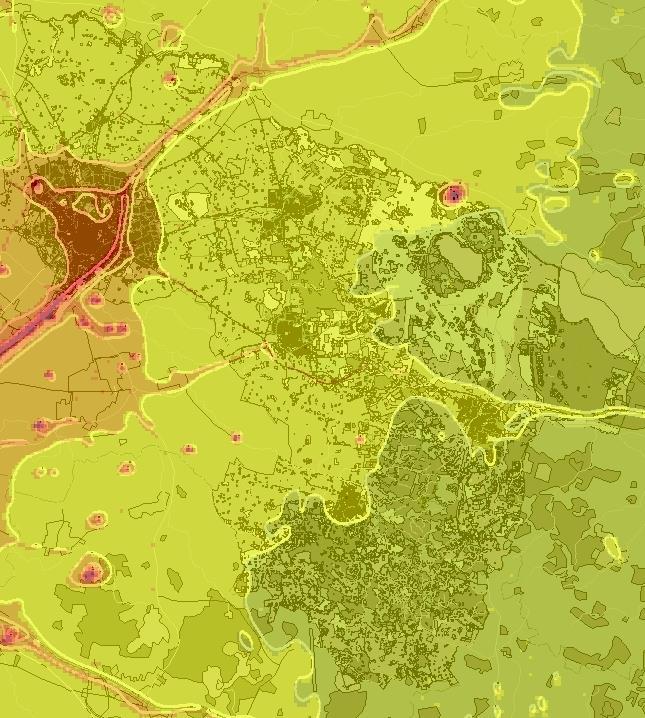 Beräknade halter (årsmedelvärde) av partiklar (PM 10 ) ligger på 12-16 g/m 3 i Lunds tätort (urban bakgrund) och 13 g/m 3 på landsbygden.