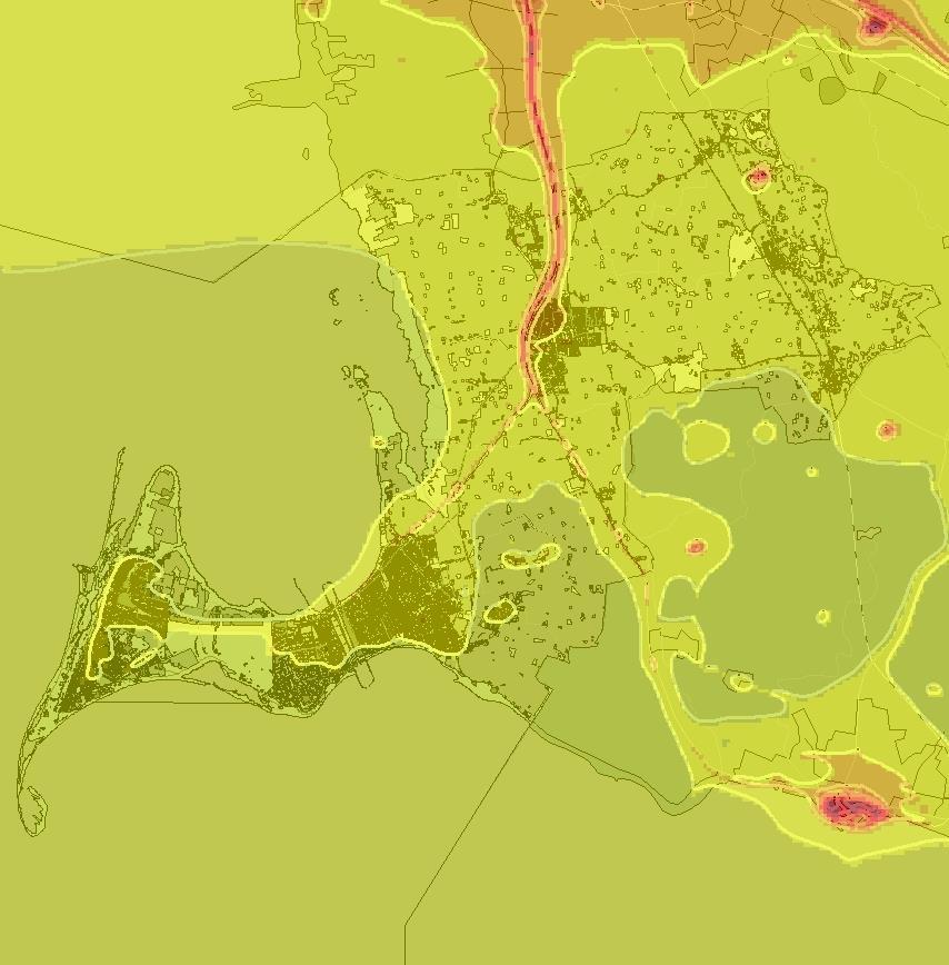 Beräknade halter (årsmedelvärde) av partiklar (PM 10 ) ligger på 13-14 g/m 3 i Vellinges tätorter (urban bakgrund) och 13 g/m 3 på landsbygden. Högst halter utmed motorvägen.