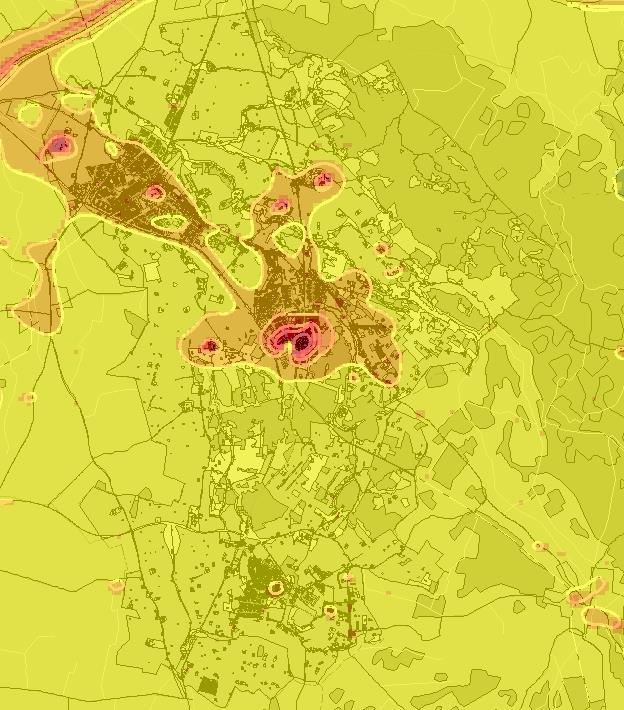 Beräknade halter (årsmedelvärde) av partiklar (PM 10 ) ligger generellt mellan 13 och 18 g/m 3 i Bjuvs kommun. Dessa halter ligger under miljökvalitetsnormen och den nedre utvärderingströsklen.