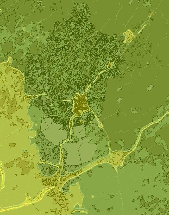Beräknade halter (årsmedelvärde) av partiklar (PM 10 ) ligger på 13-14 g/m 3 i Höörs tätort (urban bakgrund). Halterna ligger under miljökvalitetsnormen samt den nedre utvärderingströsklen.