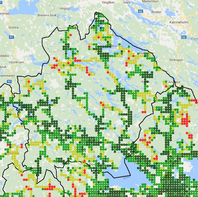 4/9 4G: Områden väster och öster om Regna (sjöv Viflotten) samt