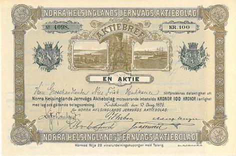 vf Nr 67 Norra Helsinglands Jernvägs AB, kr, 1896,